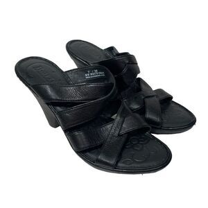 Born Black Strappy Leather Heeled Sandals